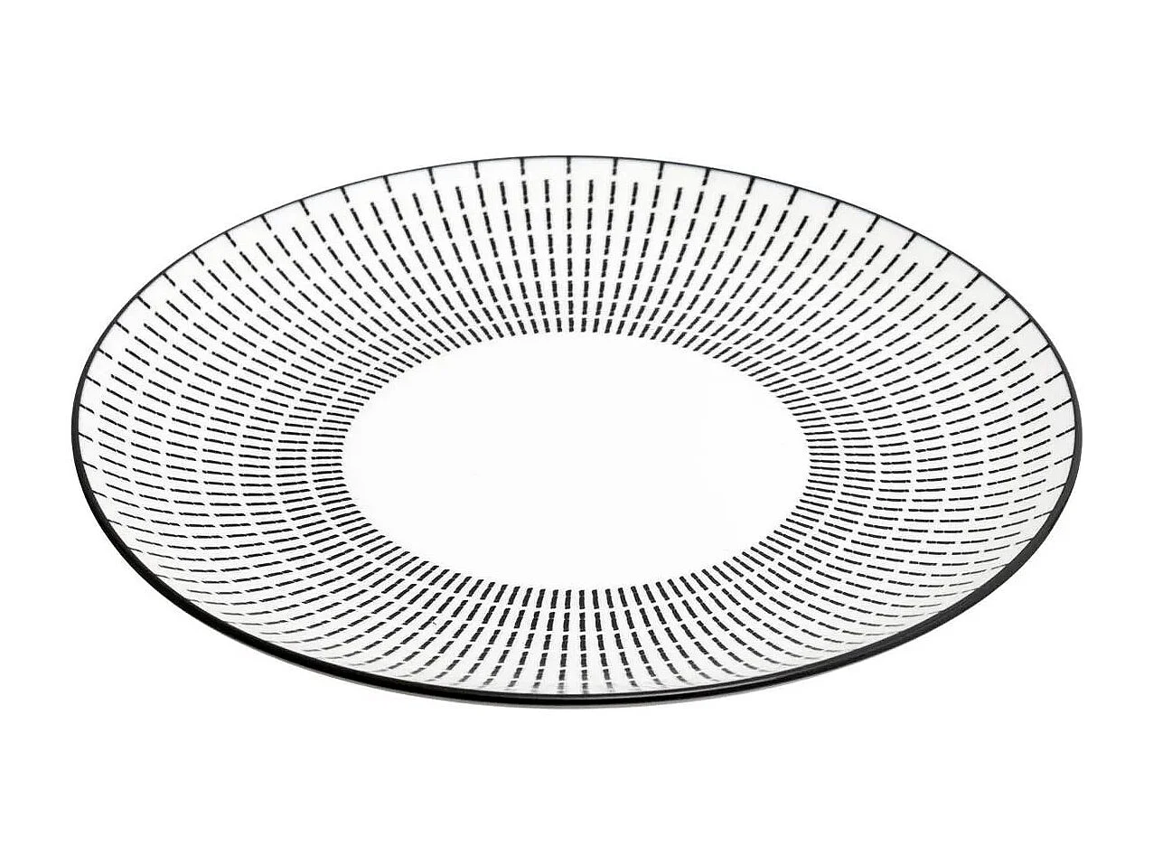 Lot de 6 Assiettes Plates Porcelaine "Lunis" 27cm Noir