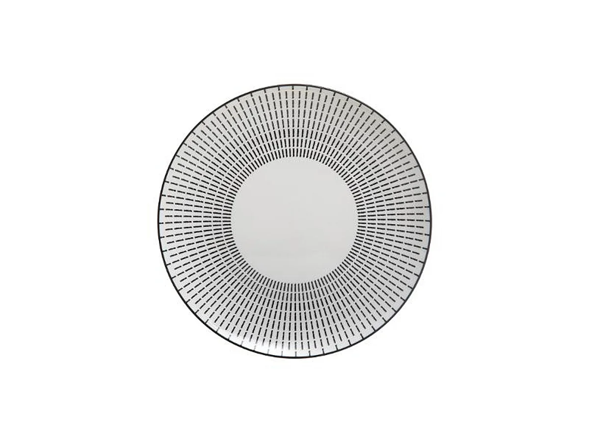 Lot de 6 Assiettes Plates Porcelaine "Lunis" 27cm Noir
