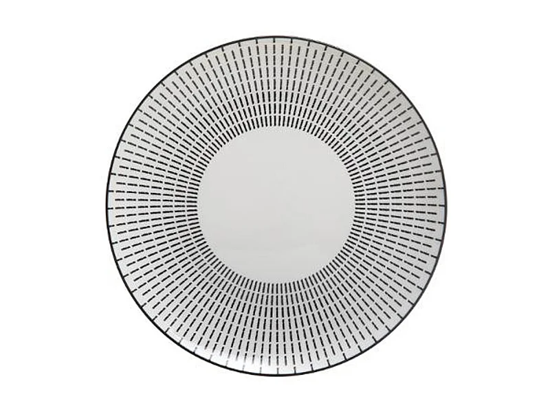 Lot de 6 Assiettes Plates Porcelaine "Lunis" 27cm Noir