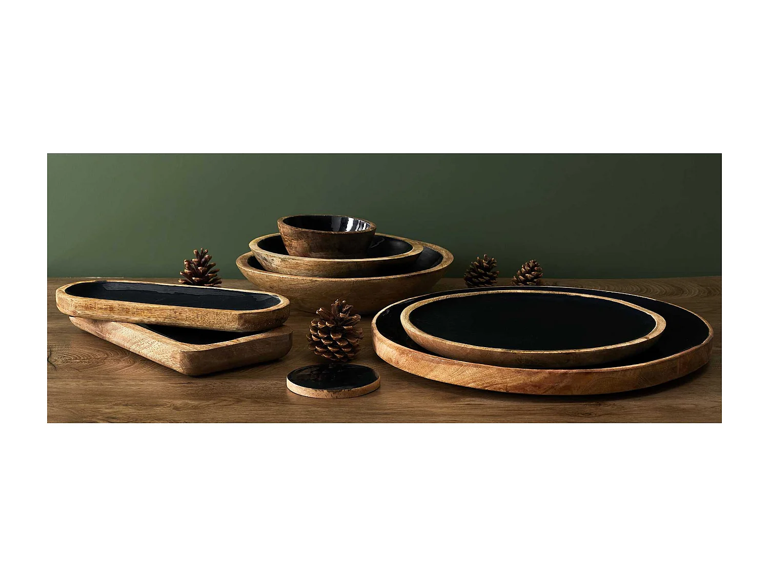 Dessous Assiette Manguier Noir D35cm Noir