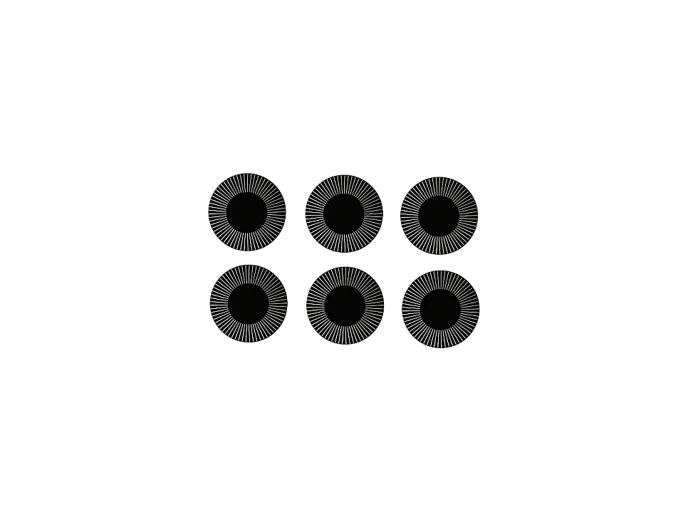 Lot de 6 Assiettes Plates "Sun" 27cm Noir