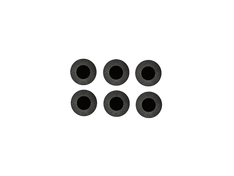 Lot de 6 Assiettes Plates "Sun" 27cm Noir