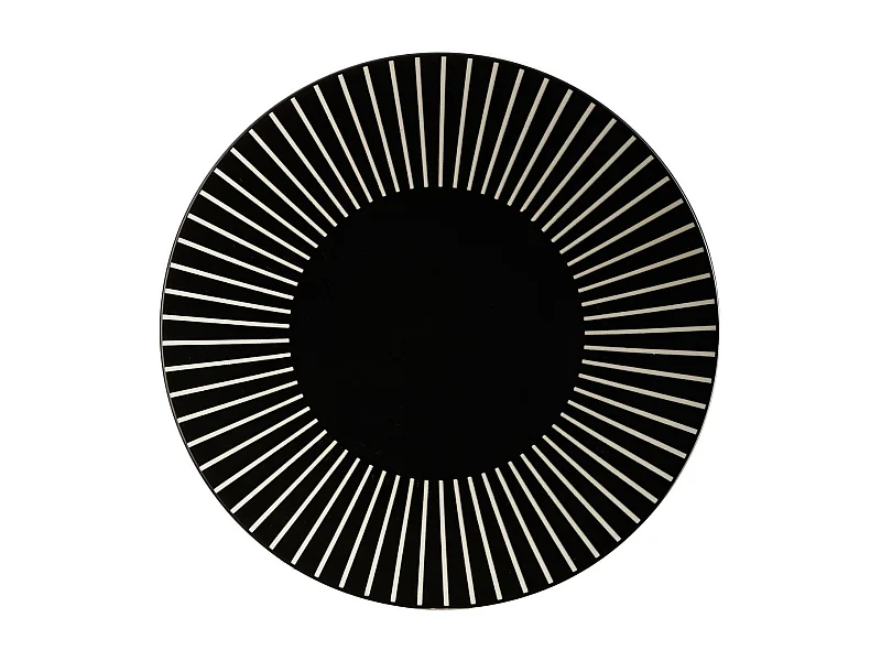 Lot de 6 Assiettes Plates "Sun" 27cm Noir