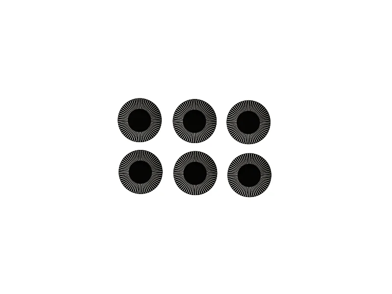Lot de 6 Assiettes Plates "Sun" 27cm Noir