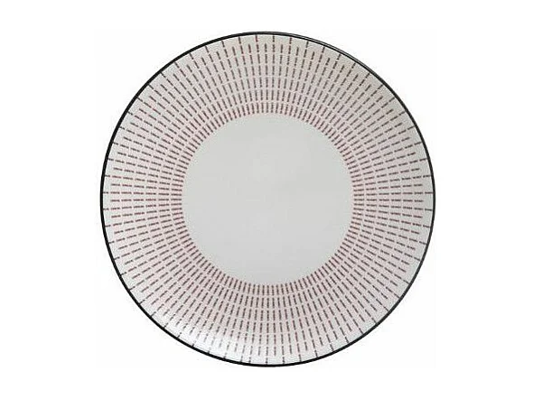 Lot de 6 Assiettes Plates Porcelaine "Lunis" 27cm Rouge