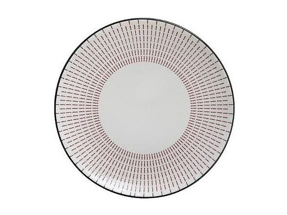 Lot de 6 Assiettes Plates Porcelaine "Lunis" 27cm Rouge