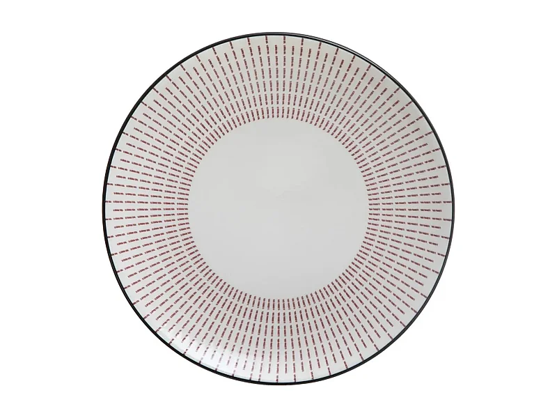 Lot de 6 Assiettes Plates Porcelaine "Lunis" 27cm Rouge