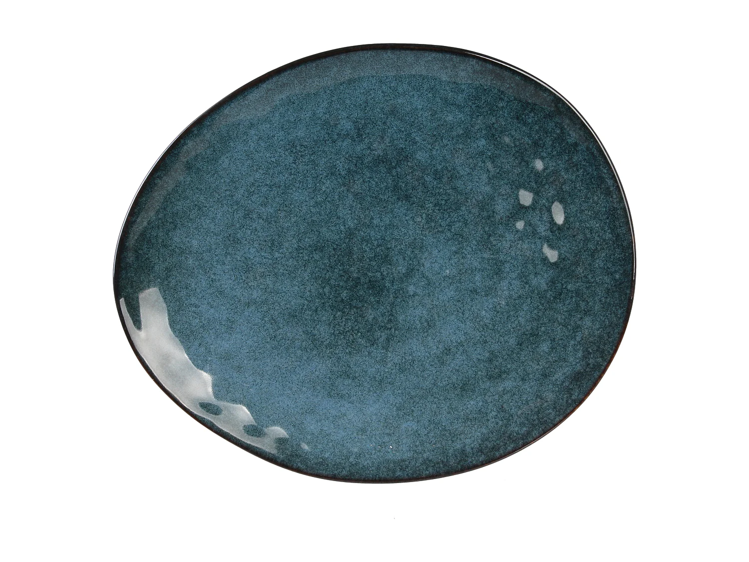 Assiette Galet 27.5x23cm Au Gres Du Temps Bleu Bleu