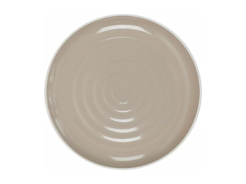 Lot de 6 Assiettes Plates "Bicolore Mania" 27cm Beige