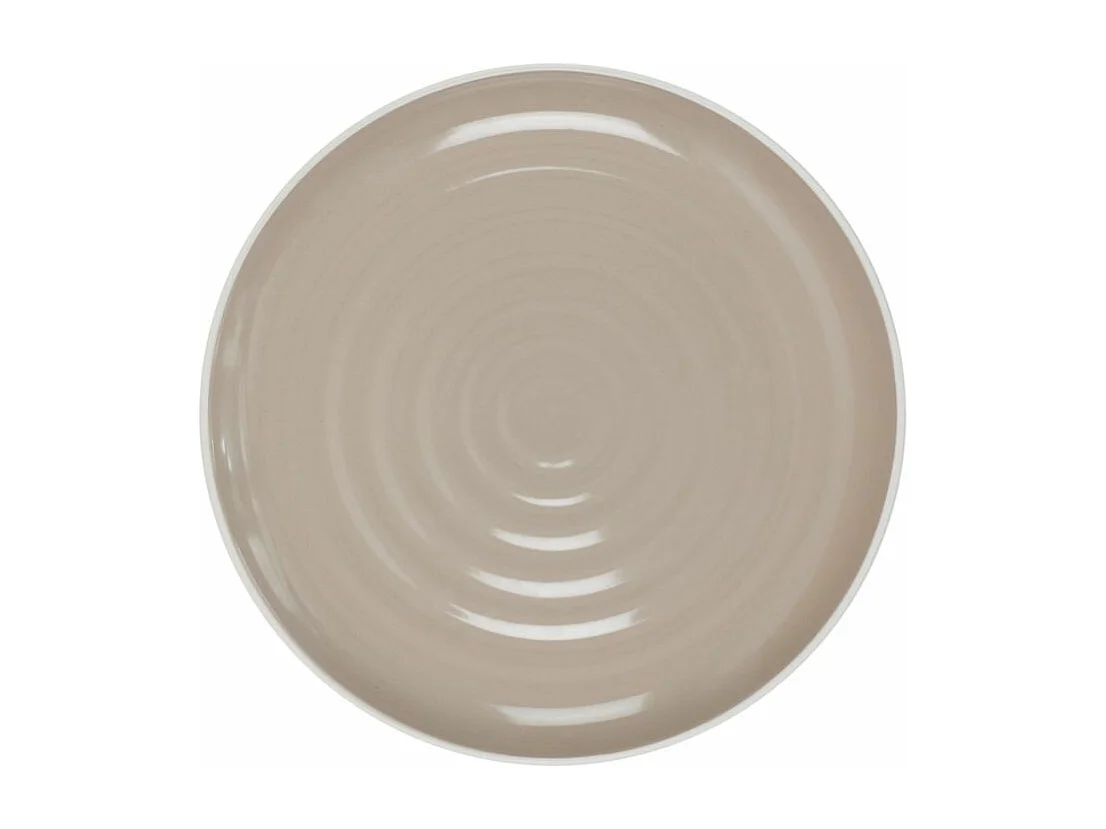 Lot de 6 Assiettes Plates "Bicolore Mania" 27cm Beige