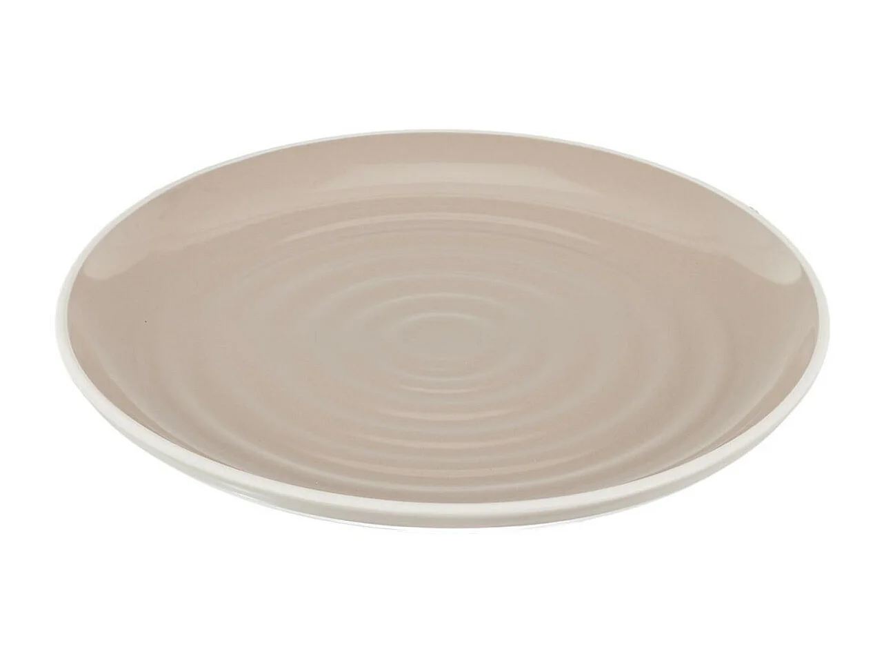 Lot de 6 Assiettes Plates "Bicolore Mania" 27cm Beige