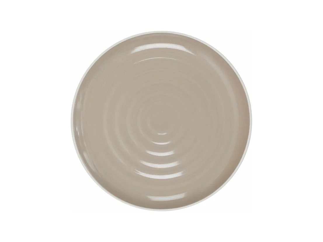Lot de 6 Assiettes Plates "Bicolore Mania" 27cm Beige
