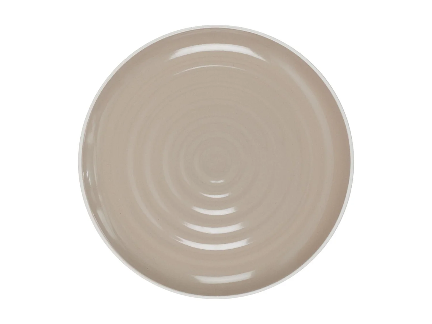 Lot de 6 Assiettes Plates "Bicolore Mania" 27cm Beige
