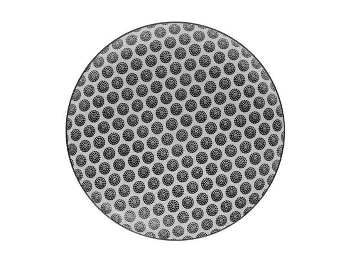 Lot de 6 Assiettes Plates "Bohemia Rond" 26cm Noir