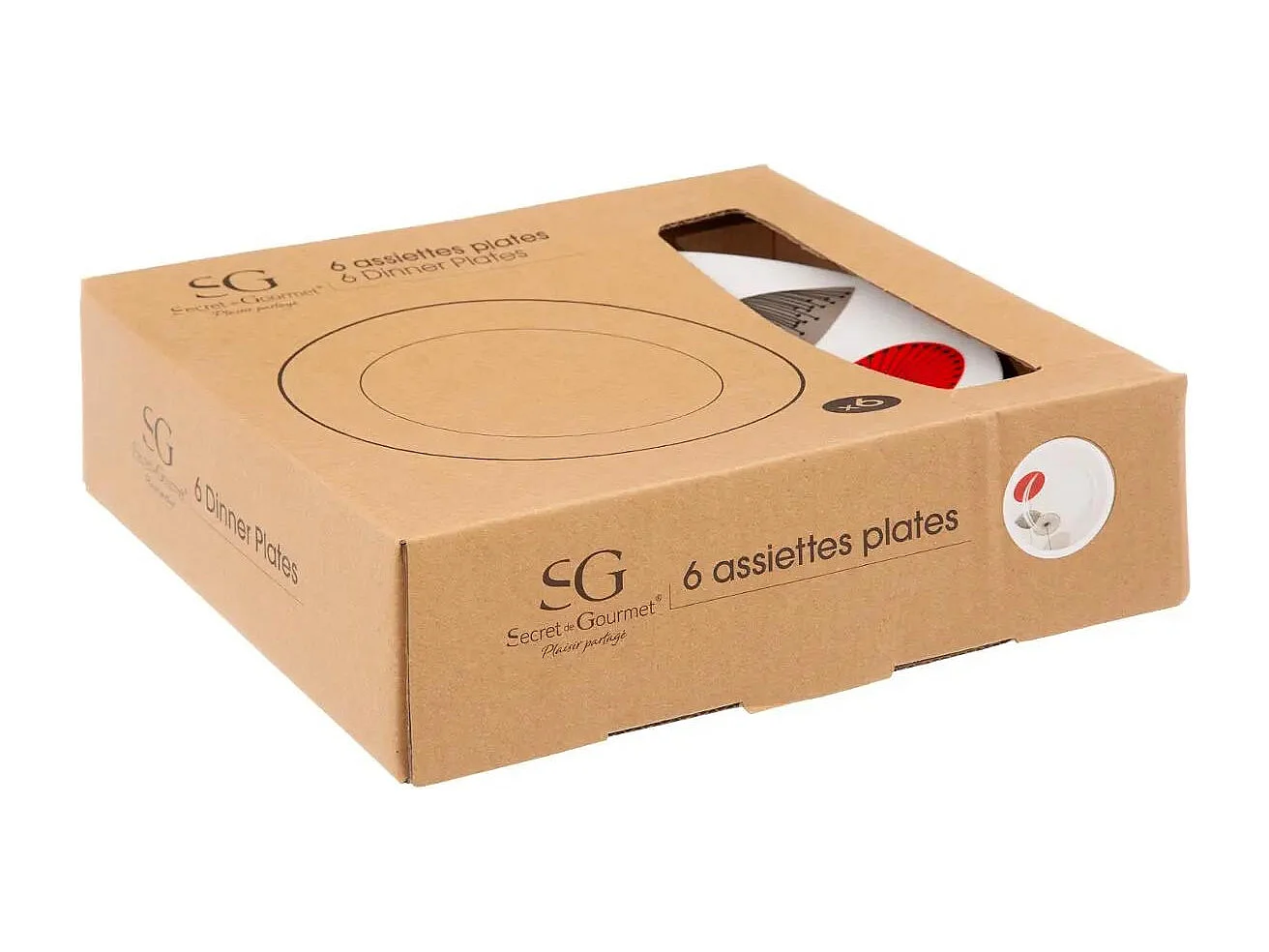 Lot de 6 Assiettes Plates "Osara" 27cm Blanc