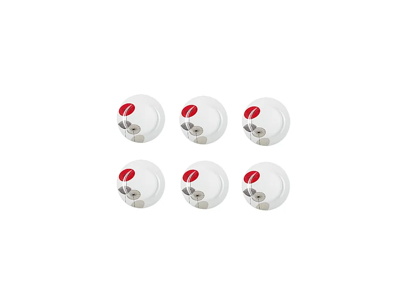 Lot de 6 Assiettes Plates "Osara" 27cm Blanc