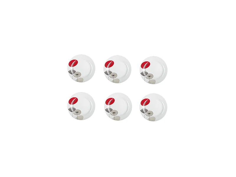 Lot de 6 Assiettes Plates "Osara" 27cm Blanc