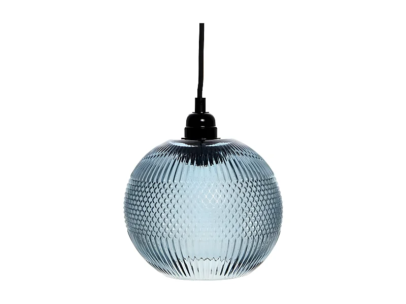 Lampe Suspension en Verre "Proxima" 21cm Bleu