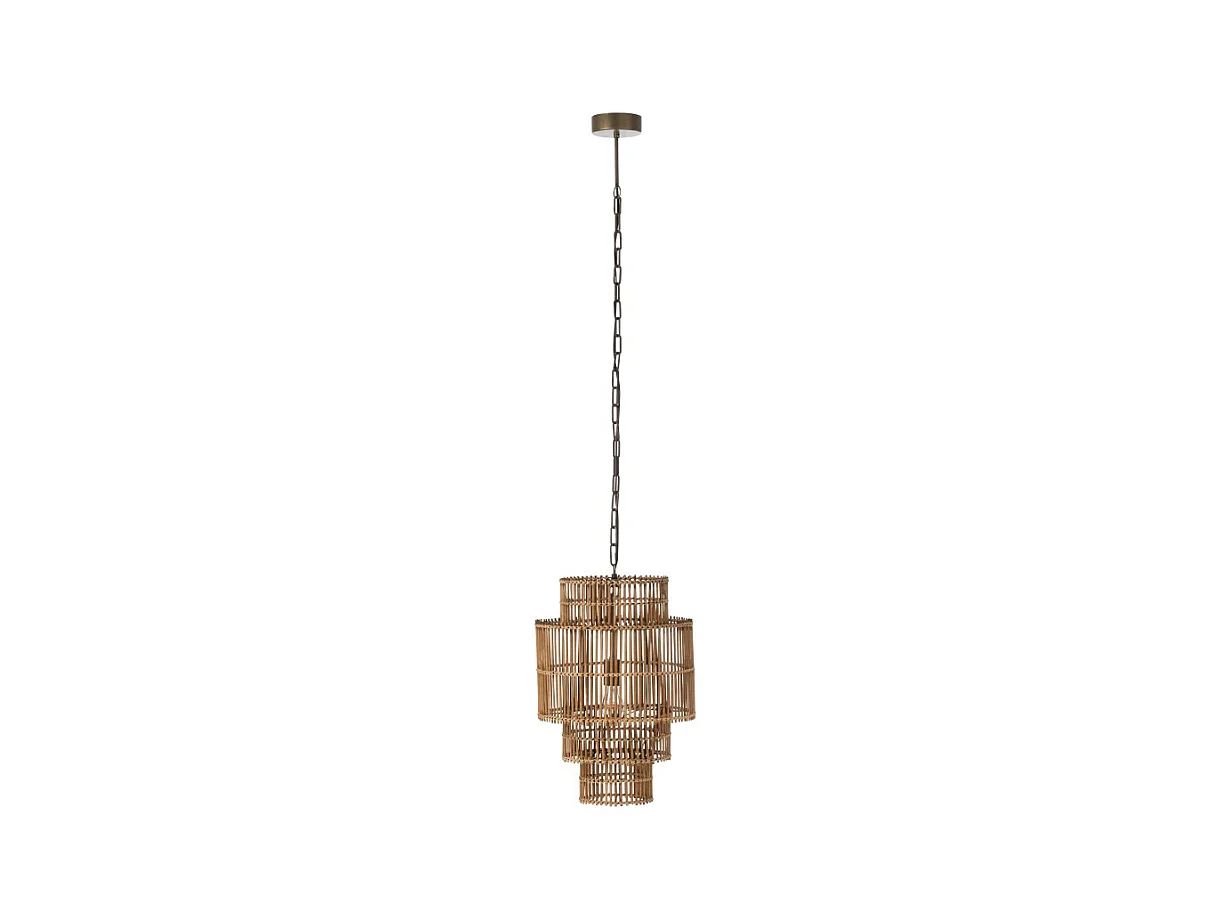 Lámpara de techo de 4 niveles en bambú natural L37*l37*H142cm