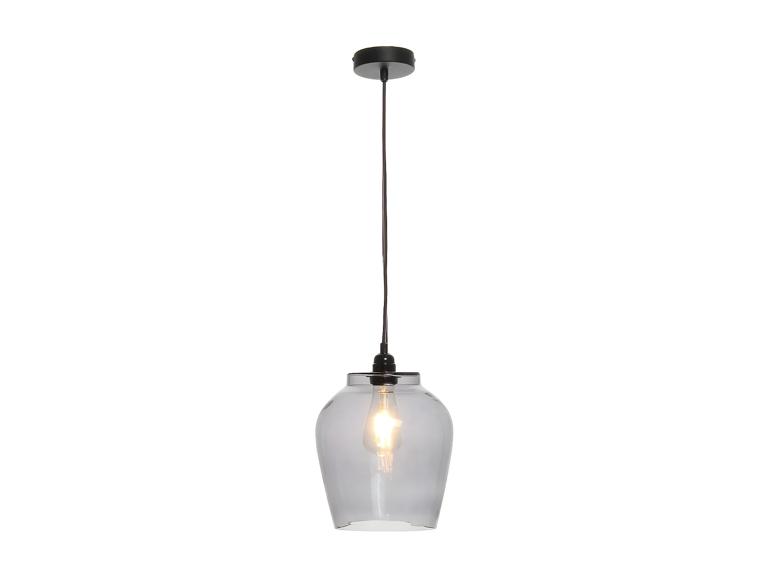 Lampe Suspension en Verre "Sombra" 29cm Gris