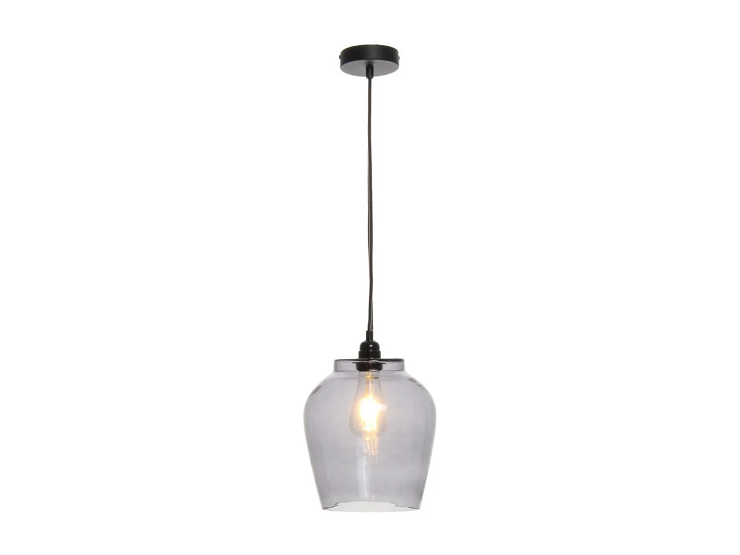 Lampe Suspension en Verre "Sombra" 29cm Gris