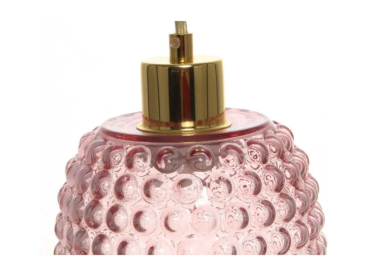 Lampe Suspension en Verre "Irina" 34cm Rose
