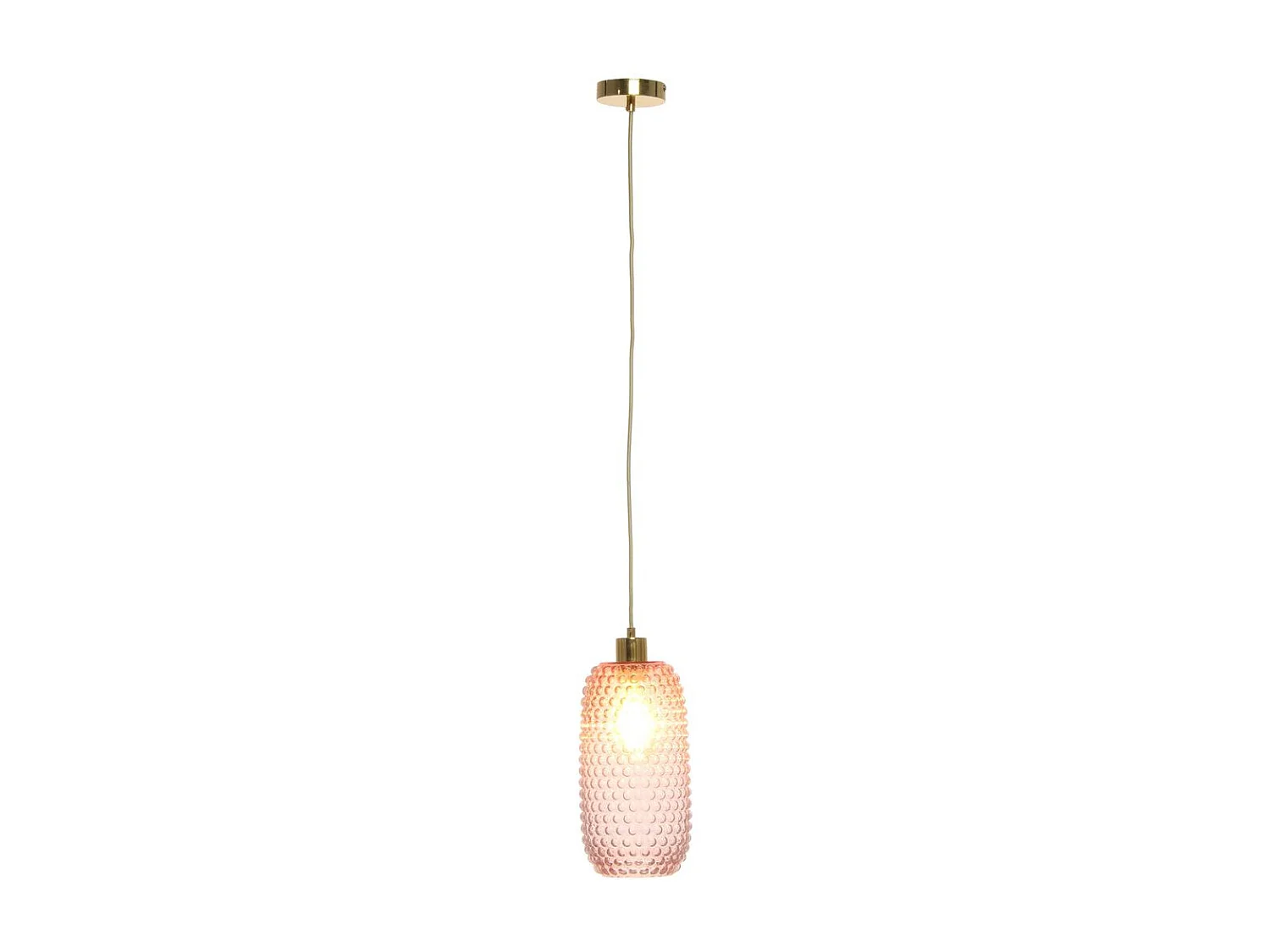 Lampe Suspension en Verre "Irina" 34cm Rose