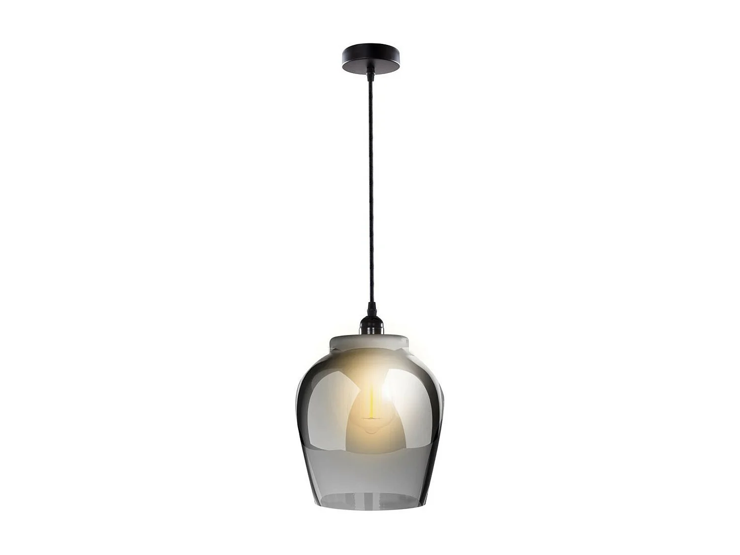 Lampe Suspension en Verre "Sombra" 29cm Noir