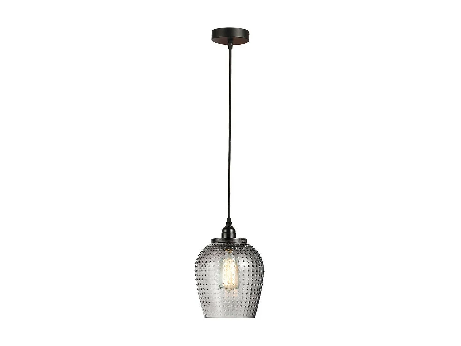 Lampe Suspension en Verre "Riva" 27cm Gris