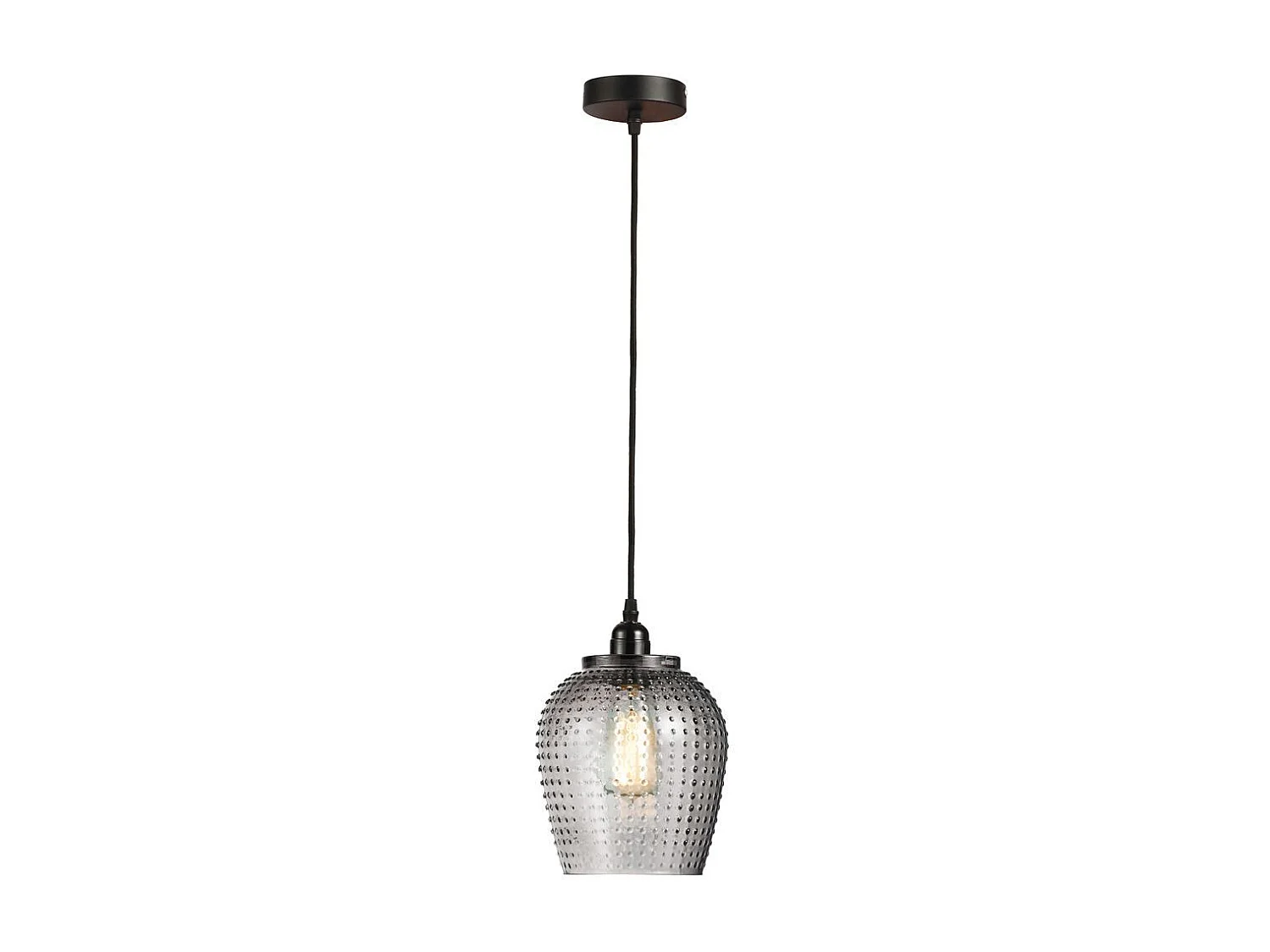 Lampe Suspension en Verre "Riva" 27cm Gris
