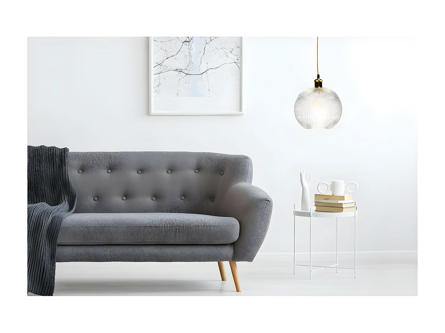 Lampe Suspension en Verre "Neptun" 26cm Transparent