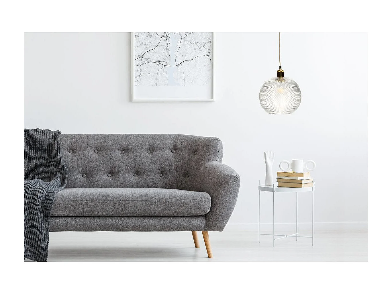 Lampe Suspension en Verre "Neptun" 26cm Transparent