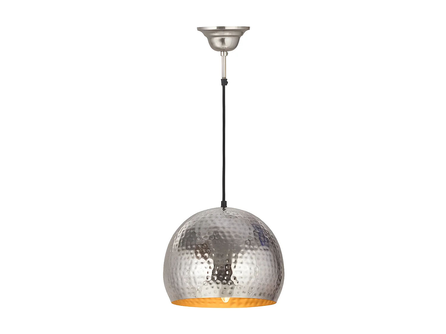 Lampe Suspension Design "Factory Style" 27cm Argent