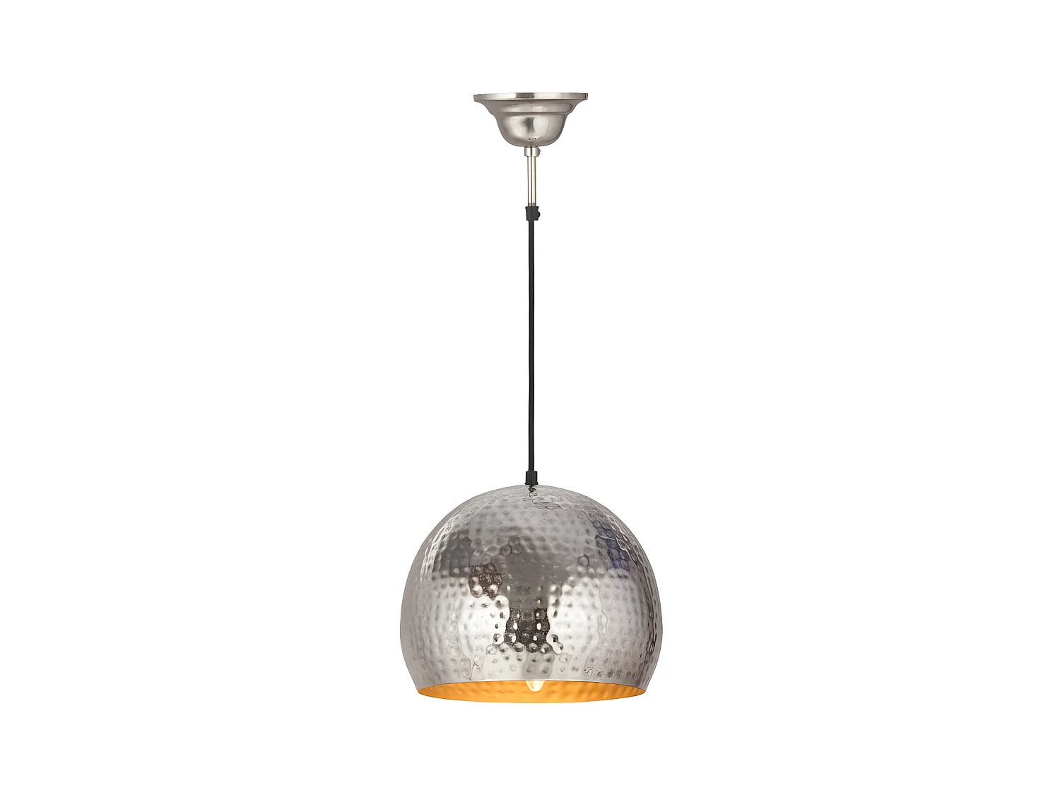 Lampe Suspension Design "Factory Style" 27cm Argent
