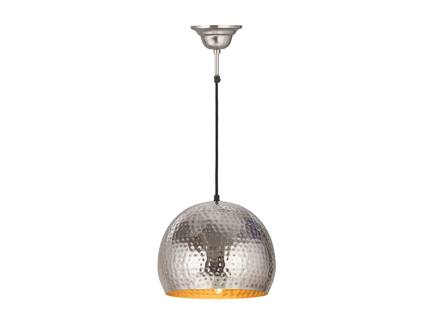 Lampe Suspension Design "Factory Style" 27cm Argent