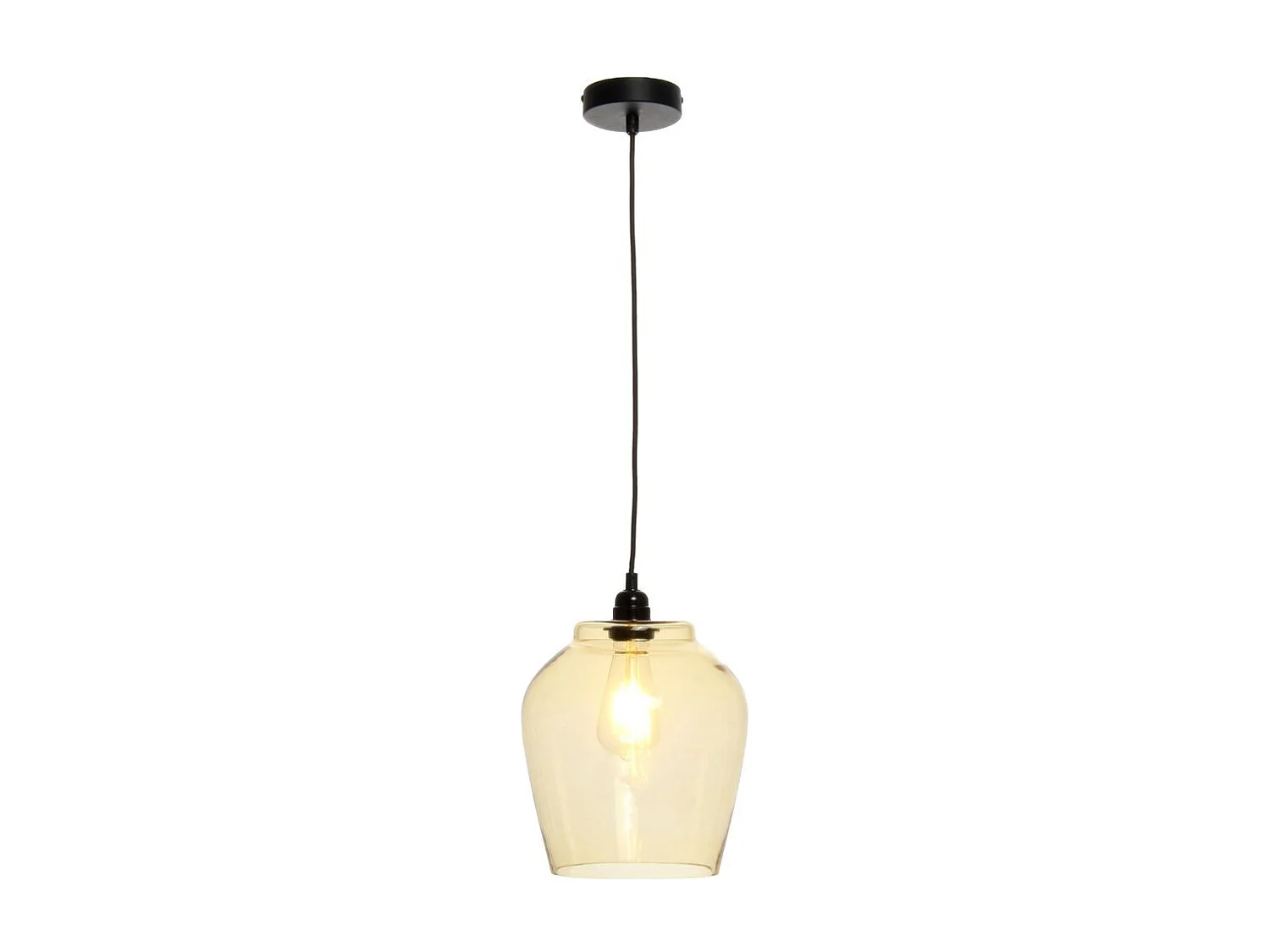 Lampe Suspension en Verre "Sombra" 29cm Orange