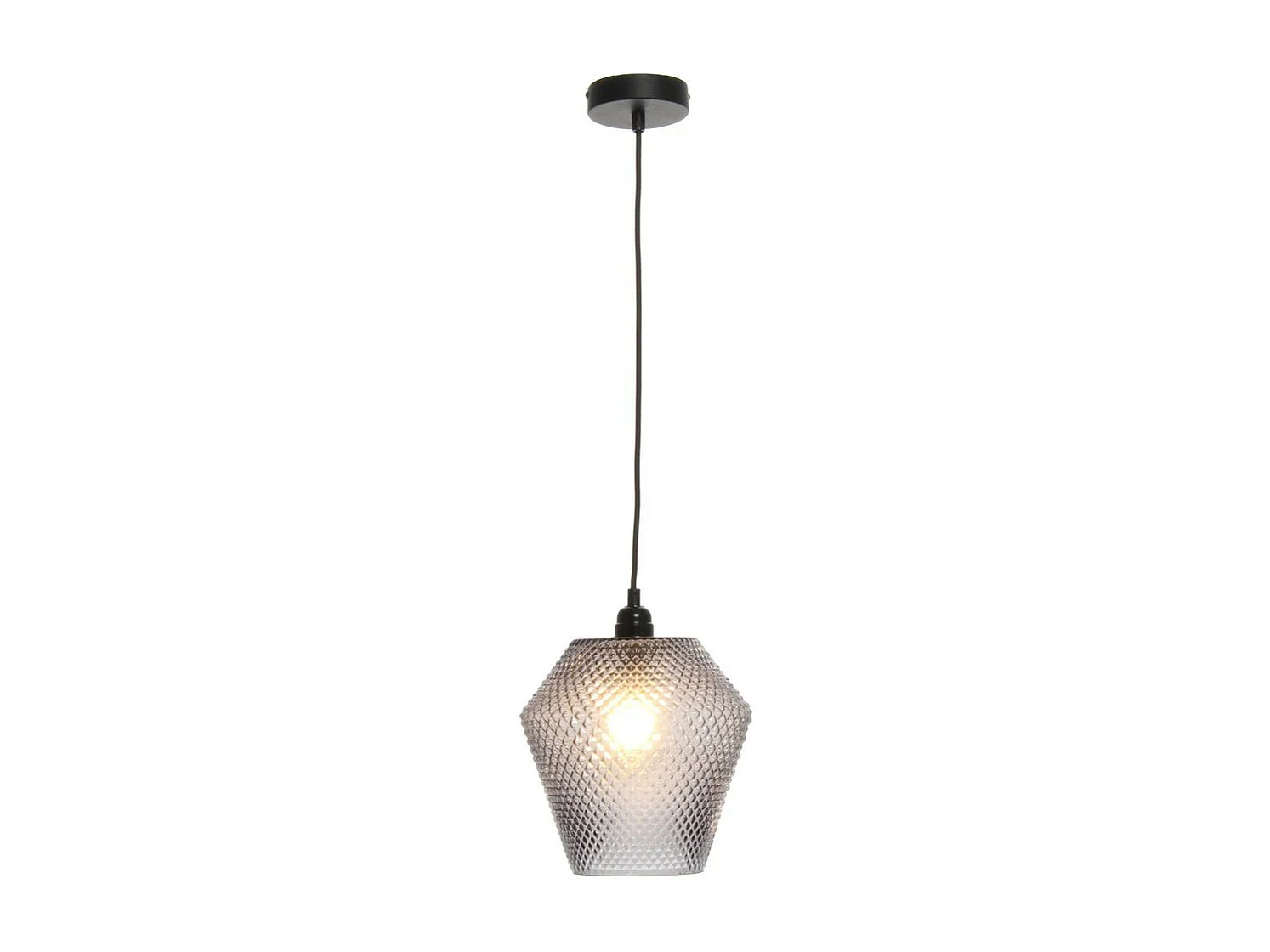 Lampe Suspension en Verre "Nomi" 27cm Gris