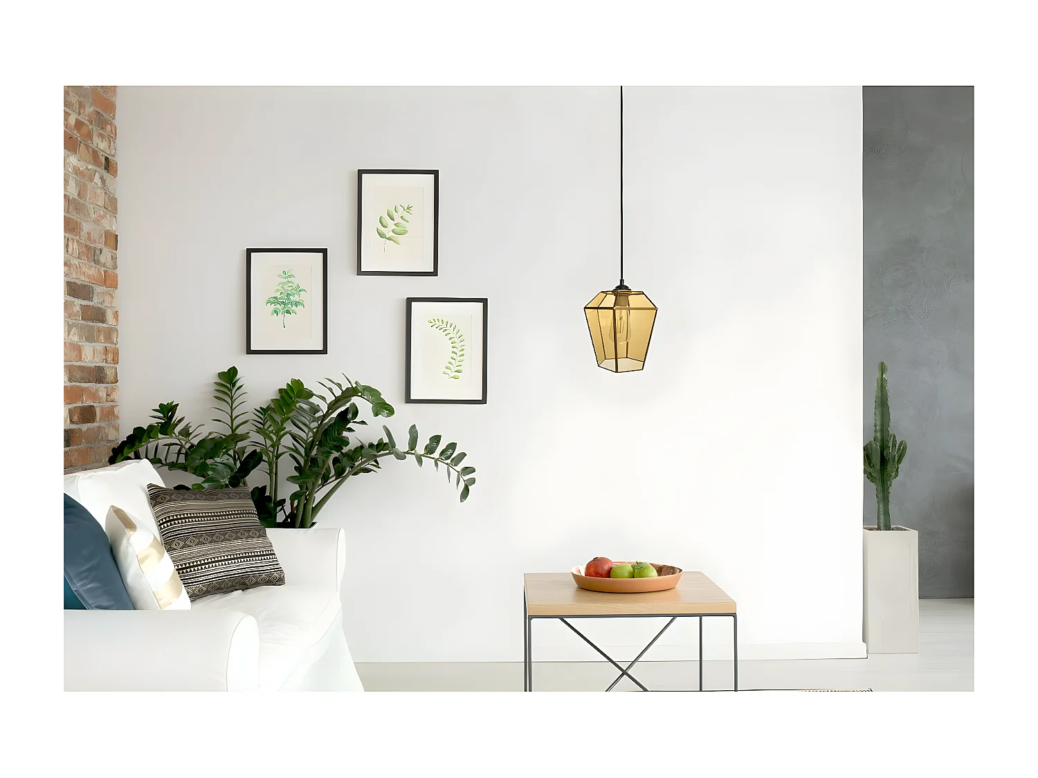 Lampe Suspension Déco "Terias" 26cm Orange