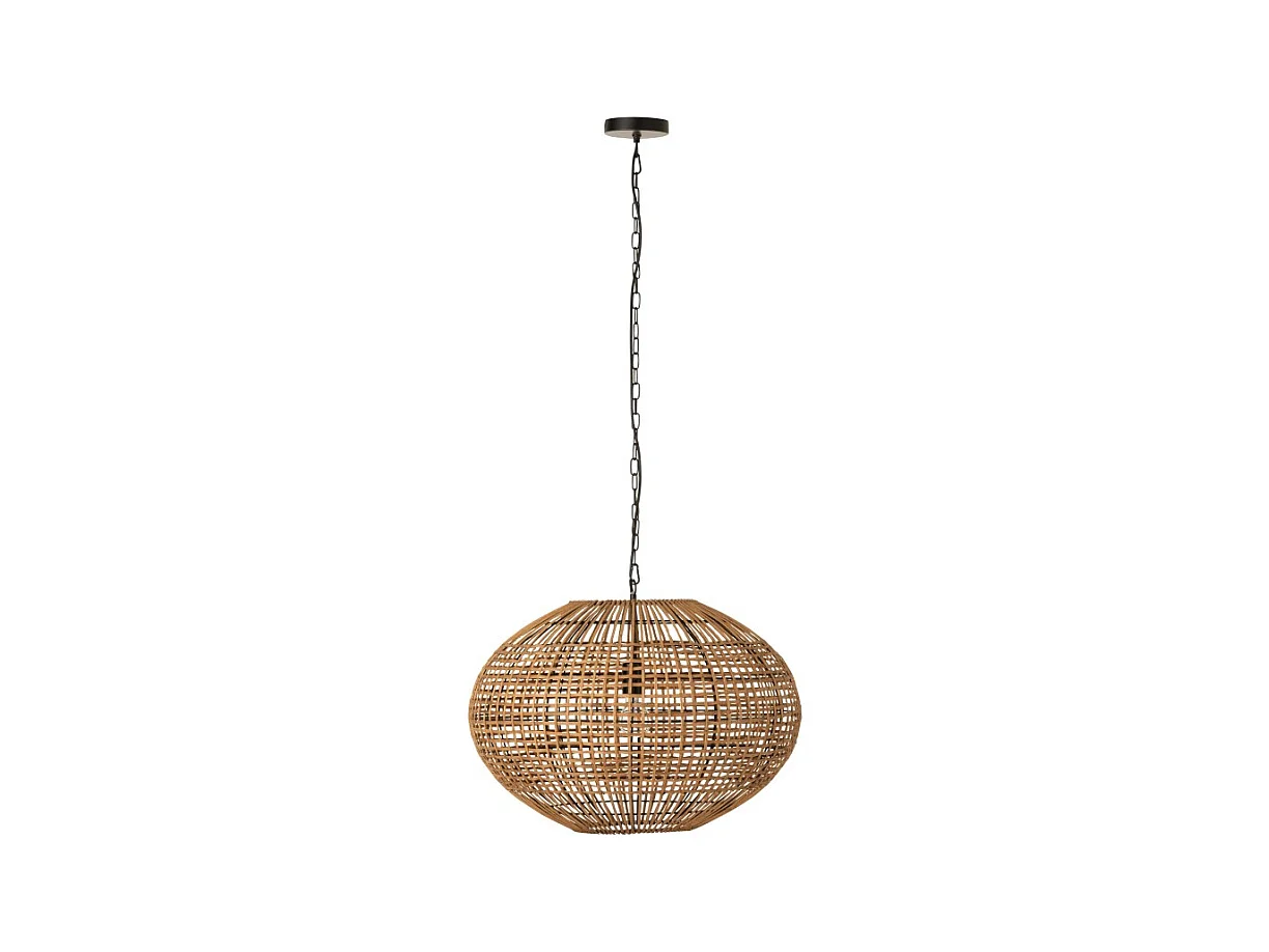 Lampe Suspension "Rotin & Métal" 61cm Naturel