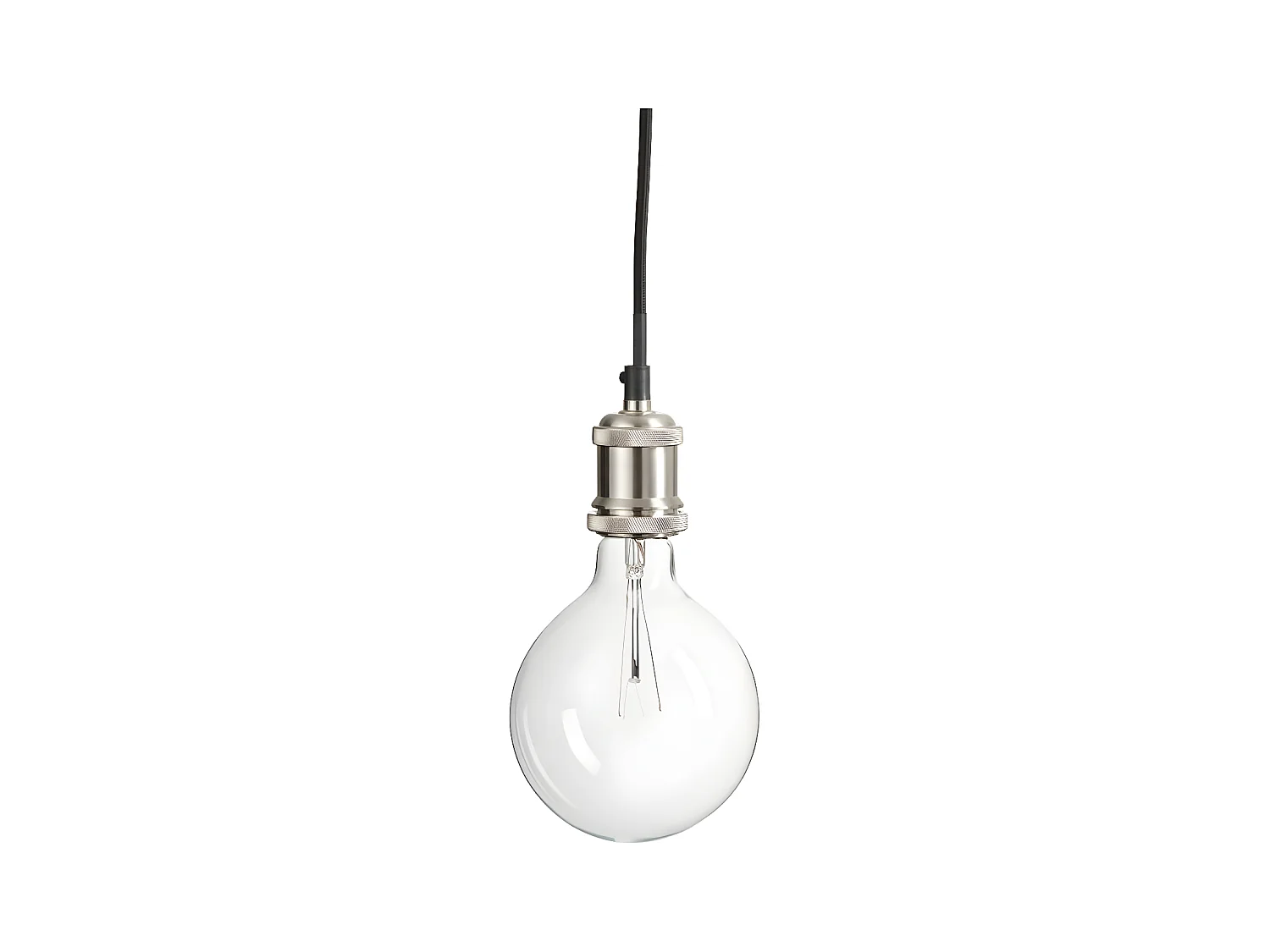 Lampe Suspension Design "Soquet" 10cm Nickel