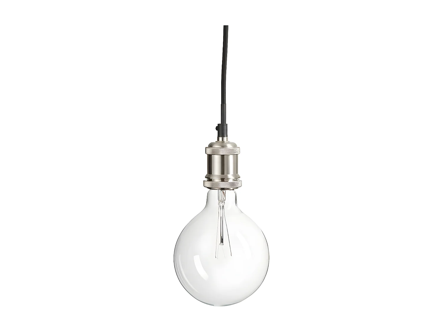 Lampe Suspension Design "Soquet" 10cm Nickel