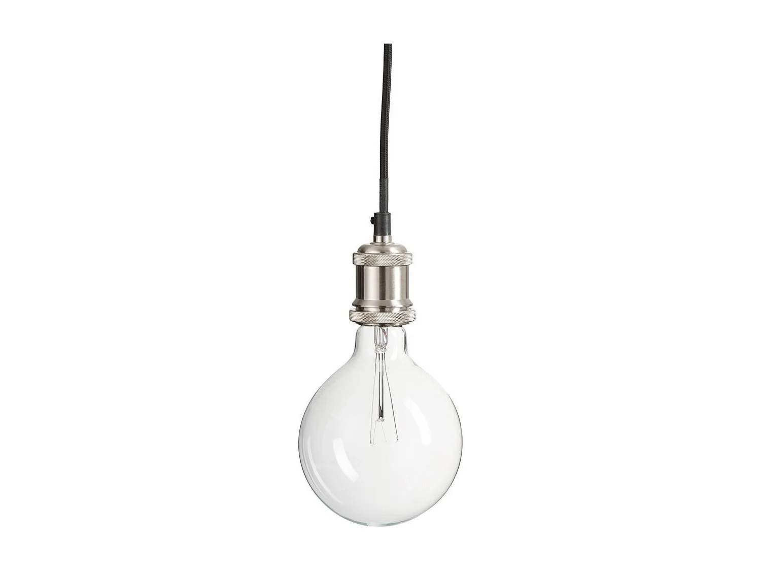 Lampe Suspension Design "Soquet" 10cm Nickel