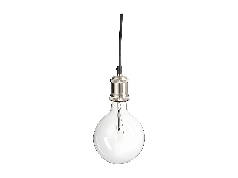 Lampe Suspension Design "Soquet" 10cm Nickel