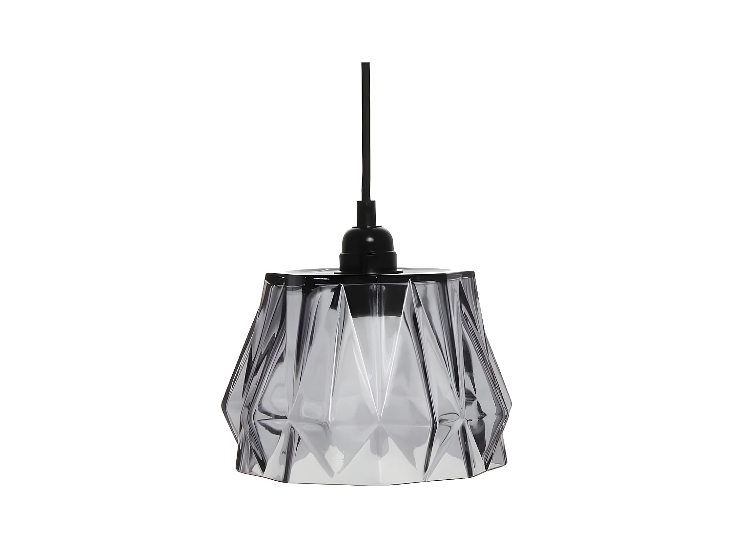 Lampe Suspension en Verre "Aurea" 19cm Gris