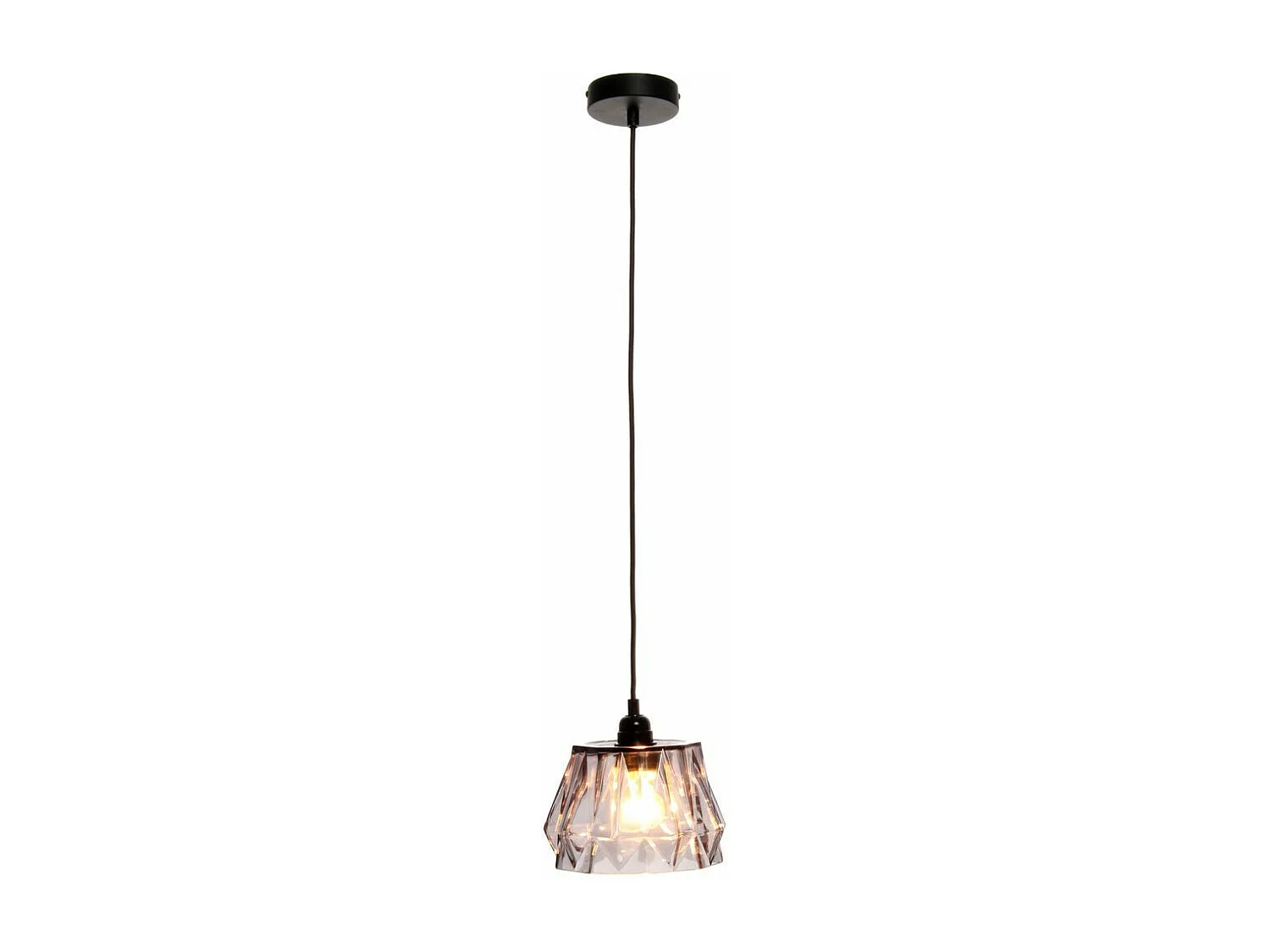 Lampe Suspension en Verre "Aurea" 19cm Gris