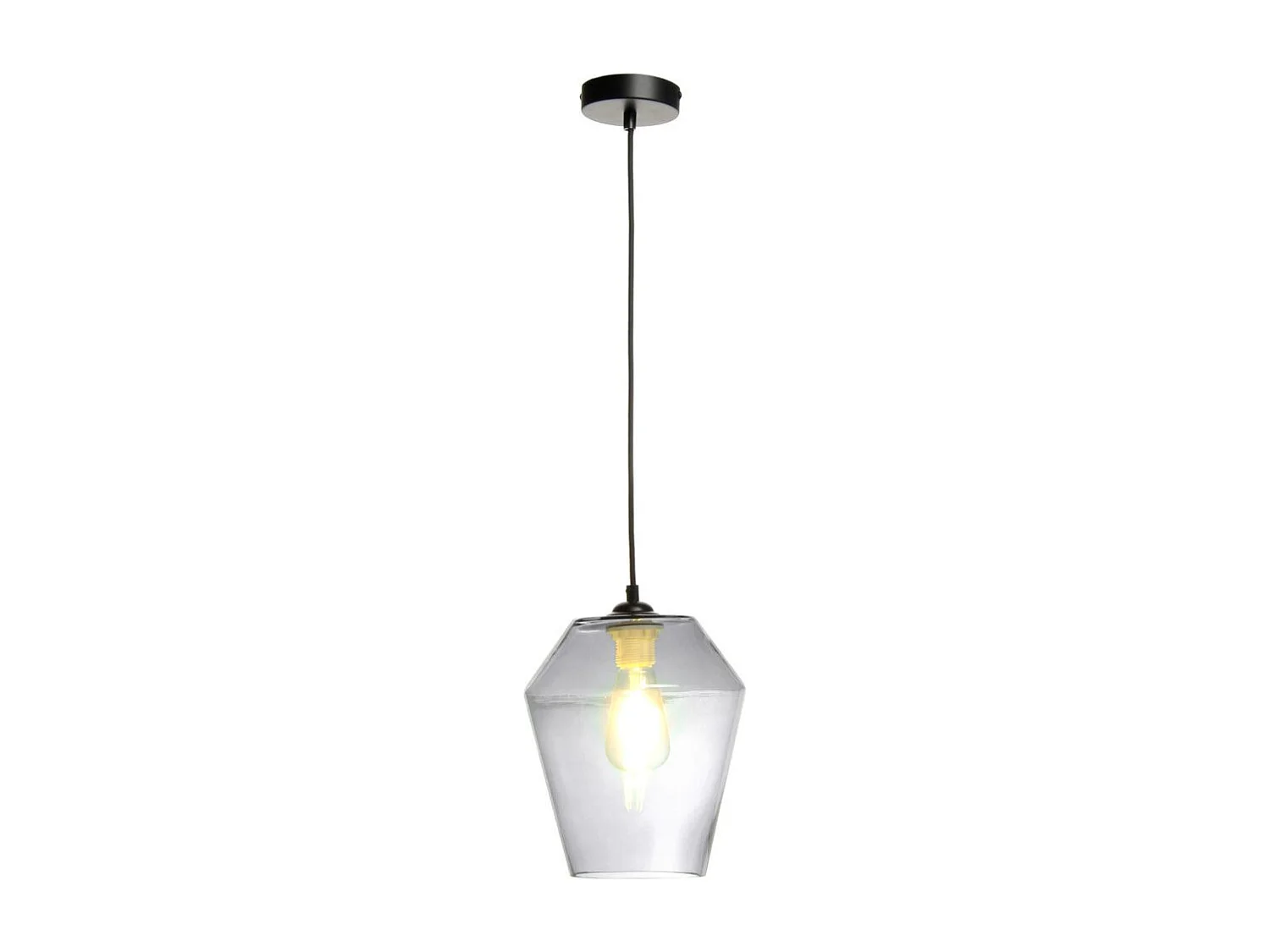 Lampe Suspension en Verre "Planta" 30cm Gris
