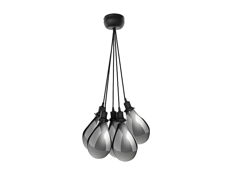 Lampe Suspension Déco 5 Têtes "Sancho" 45cm Gris