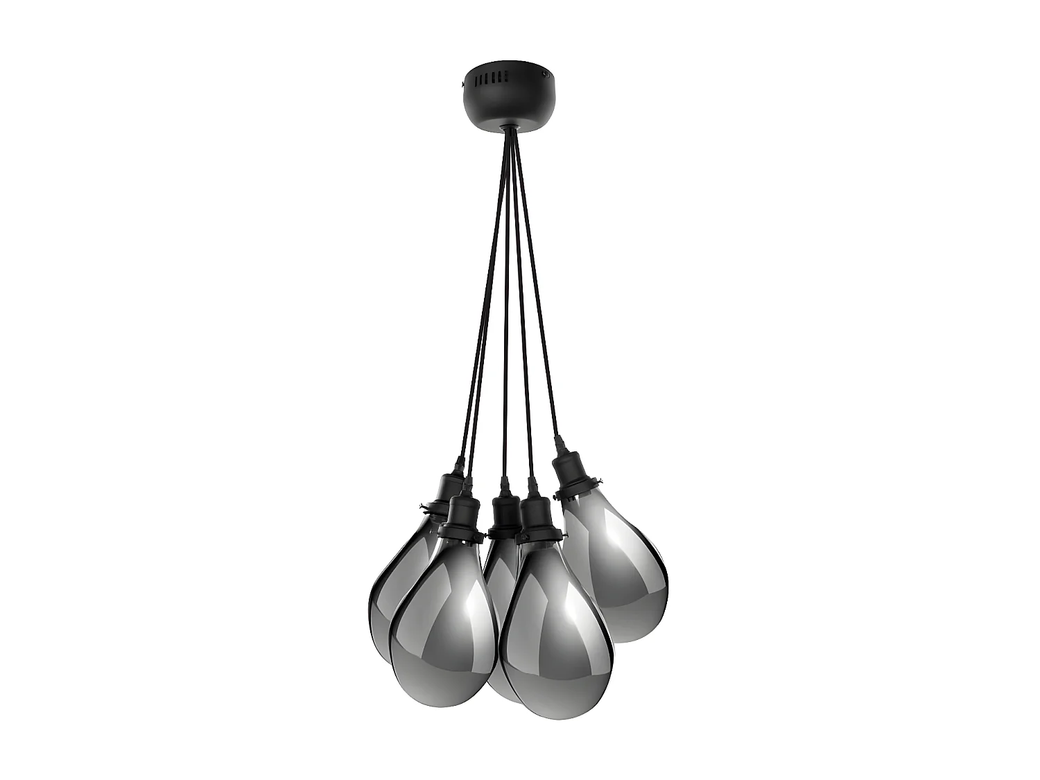 Lampe Suspension Déco 5 Têtes "Sancho" 45cm Gris