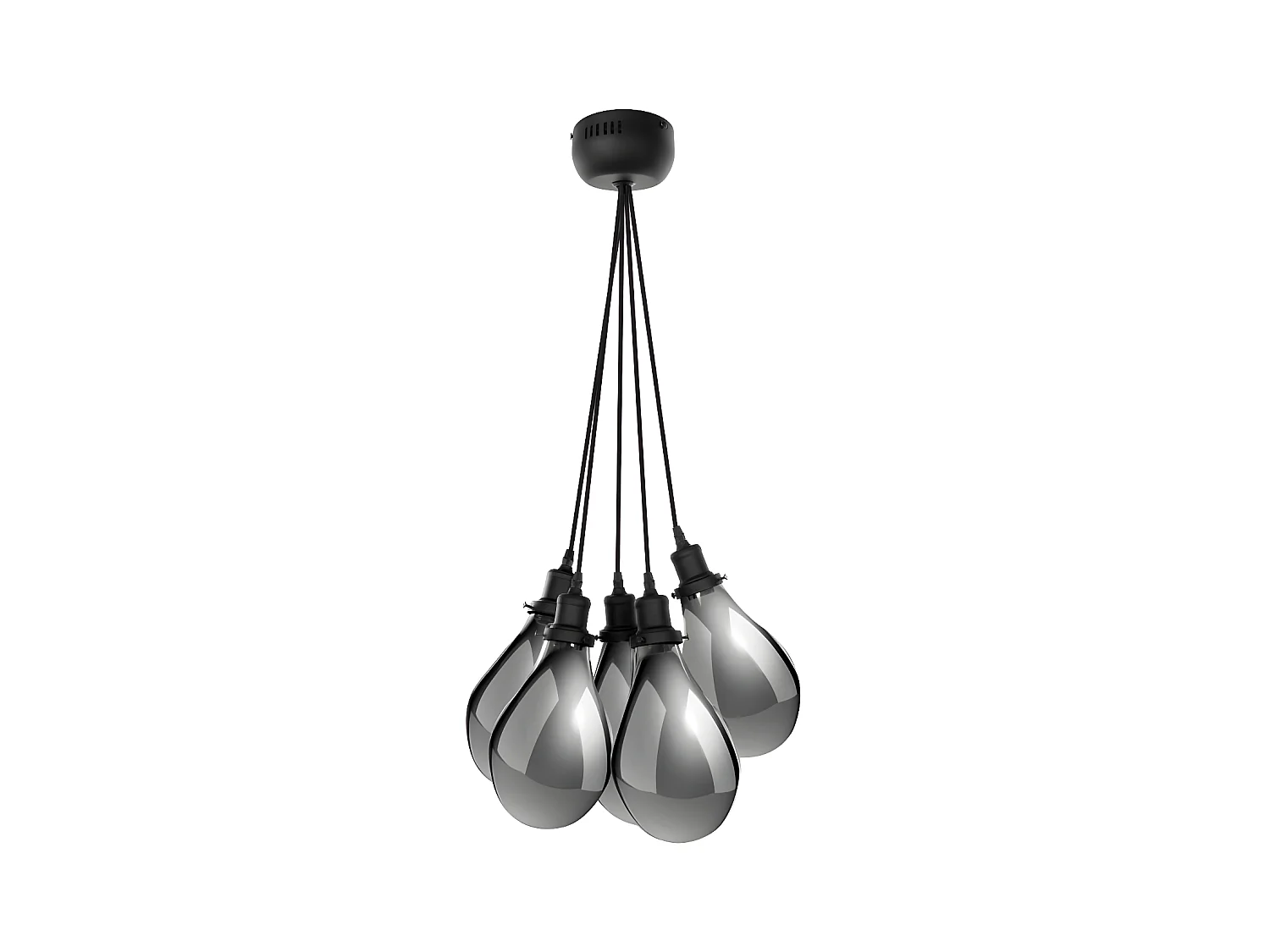 Lampe Suspension Déco 5 Têtes "Sancho" 45cm Gris