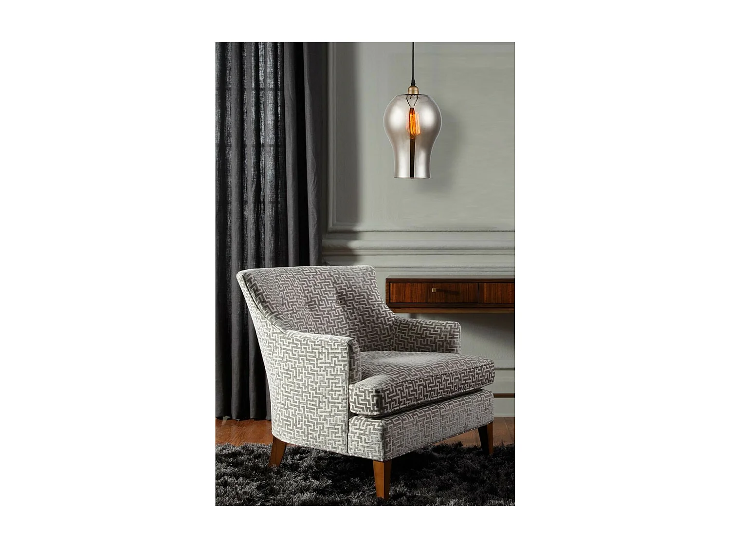 Lampe Suspension Déco "Gala" 33cm Argent